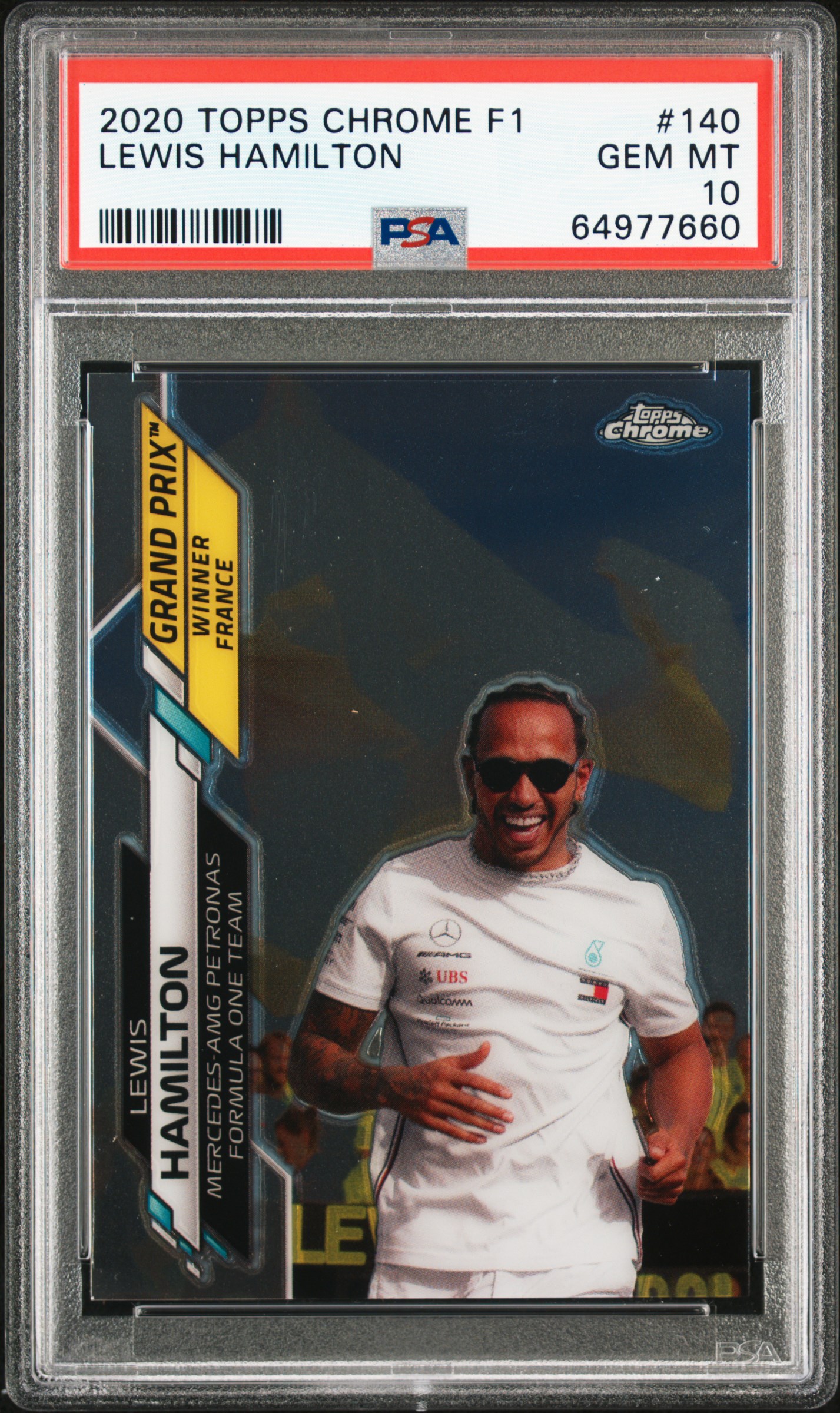 2020 Topps Chrome F1 #140 Lewis Hamilton – PSA GEM MT 10