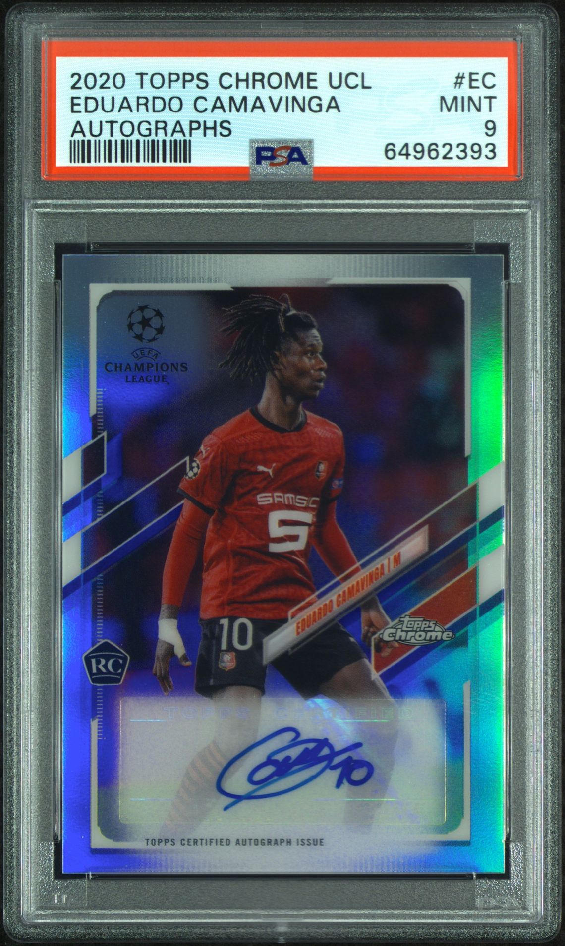 2020 Topps Chrome TOPPS CHROME UEFA CHAMPIONS LEAGUE AUTOGRAPHS #EC Eduardo Camavinga front