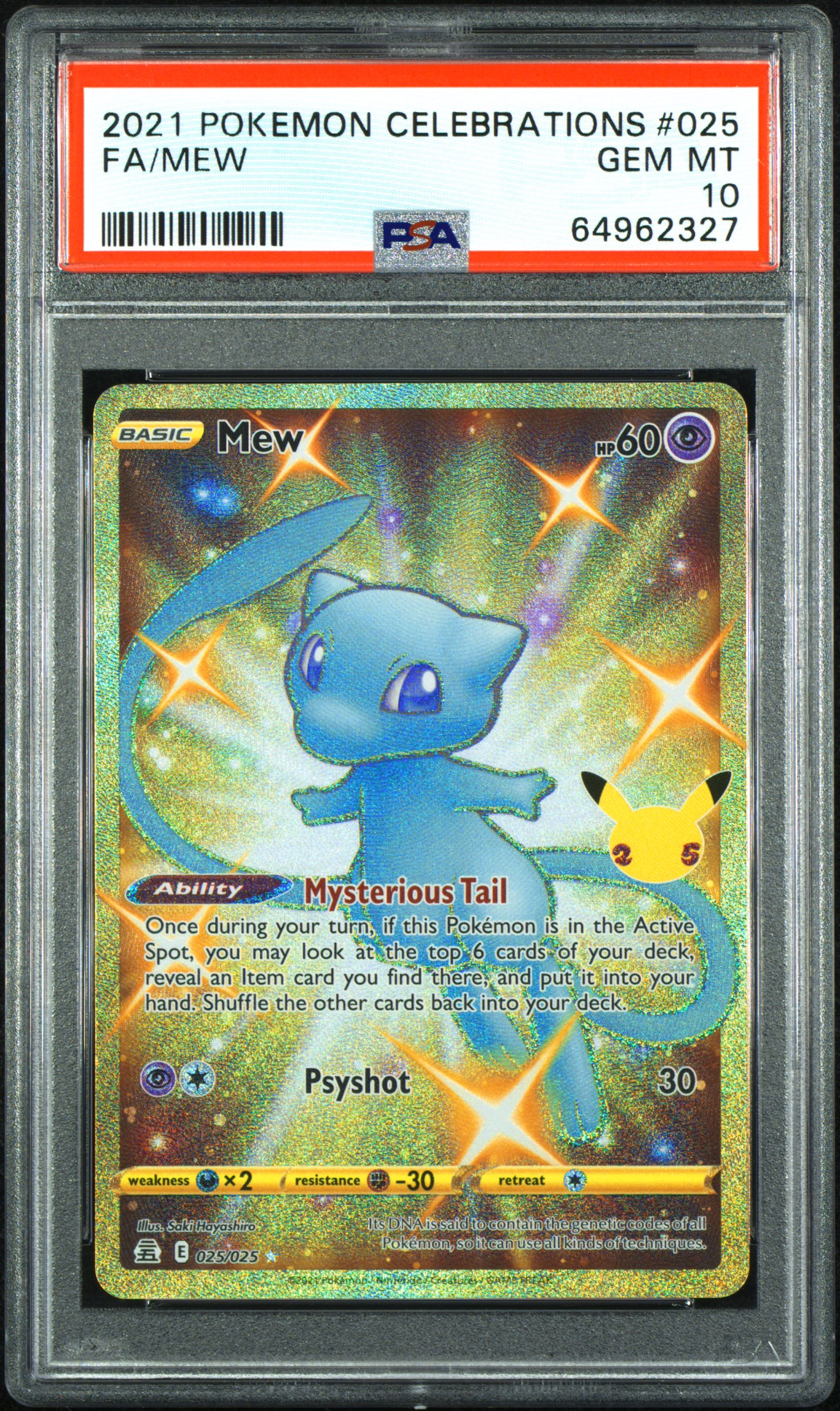 2021 #025 Full Art/Mew PSA 10 Celebrations