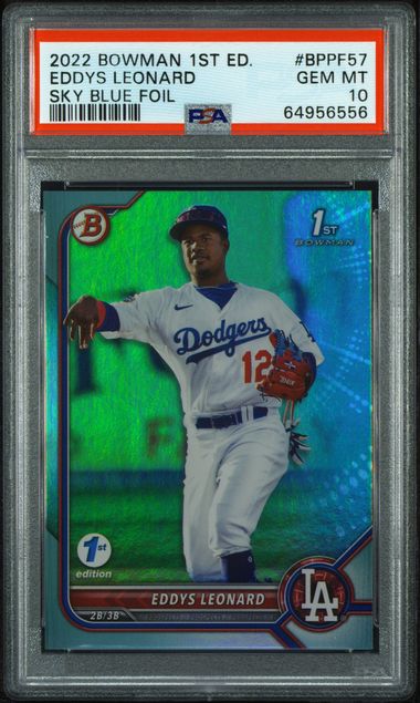 2022 Bowman Bowman 1st Edition Blue #BPPF-57 Leonard front