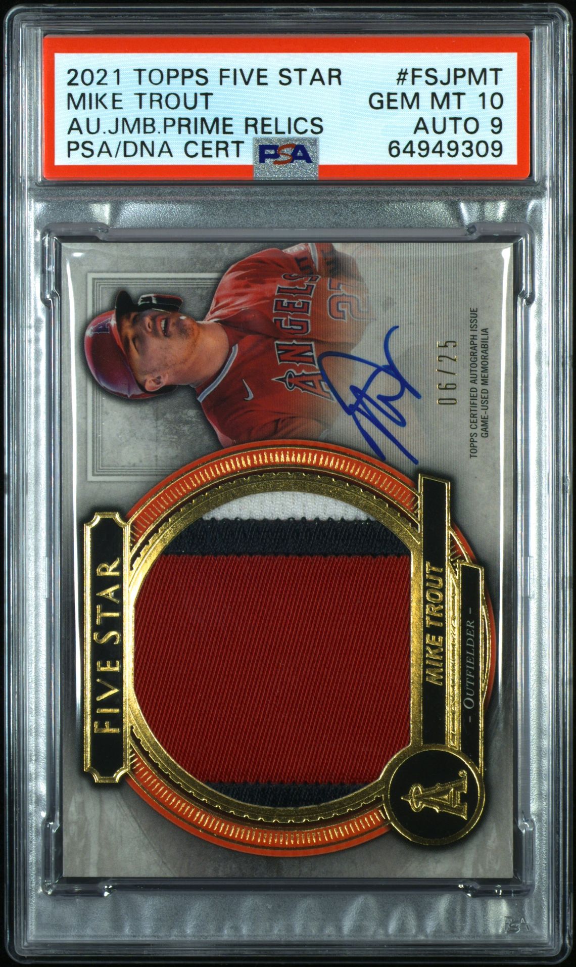 2021 Topps AU.JMB.PRIME RELICS #FSJPMT Mike Trout front