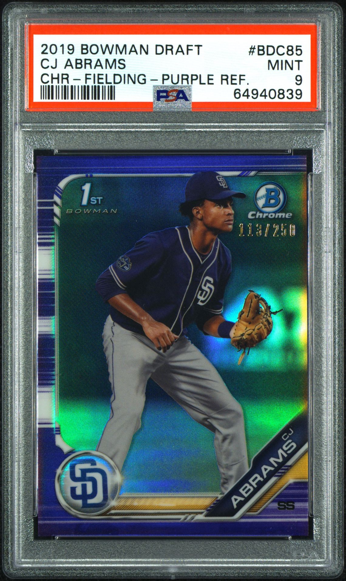 2019 Bowman BOWMAN DRAFT Purple Refractor #BDC85 Cj Abrams front