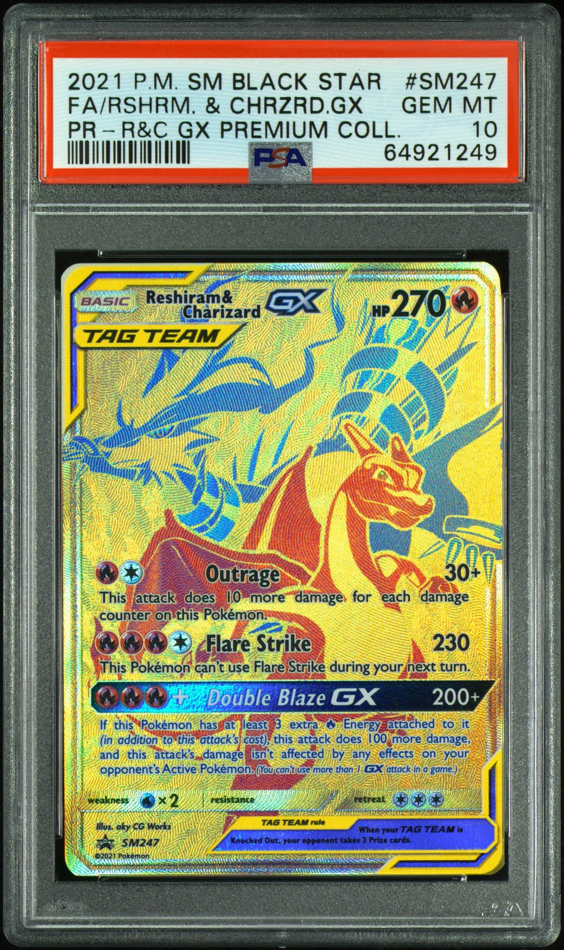 2021 Pokemon POKEMON SM BLACK STAR PROMO R&C GX PREMIUM COLL. #SM247 Fa/Rshrm. & Chrzrd.Gx front