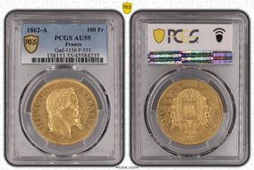 1862-A 100 Fr Gad-1136 F-551 AU55