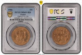 1906 10C Gad-277 F-136 MS65+ RD