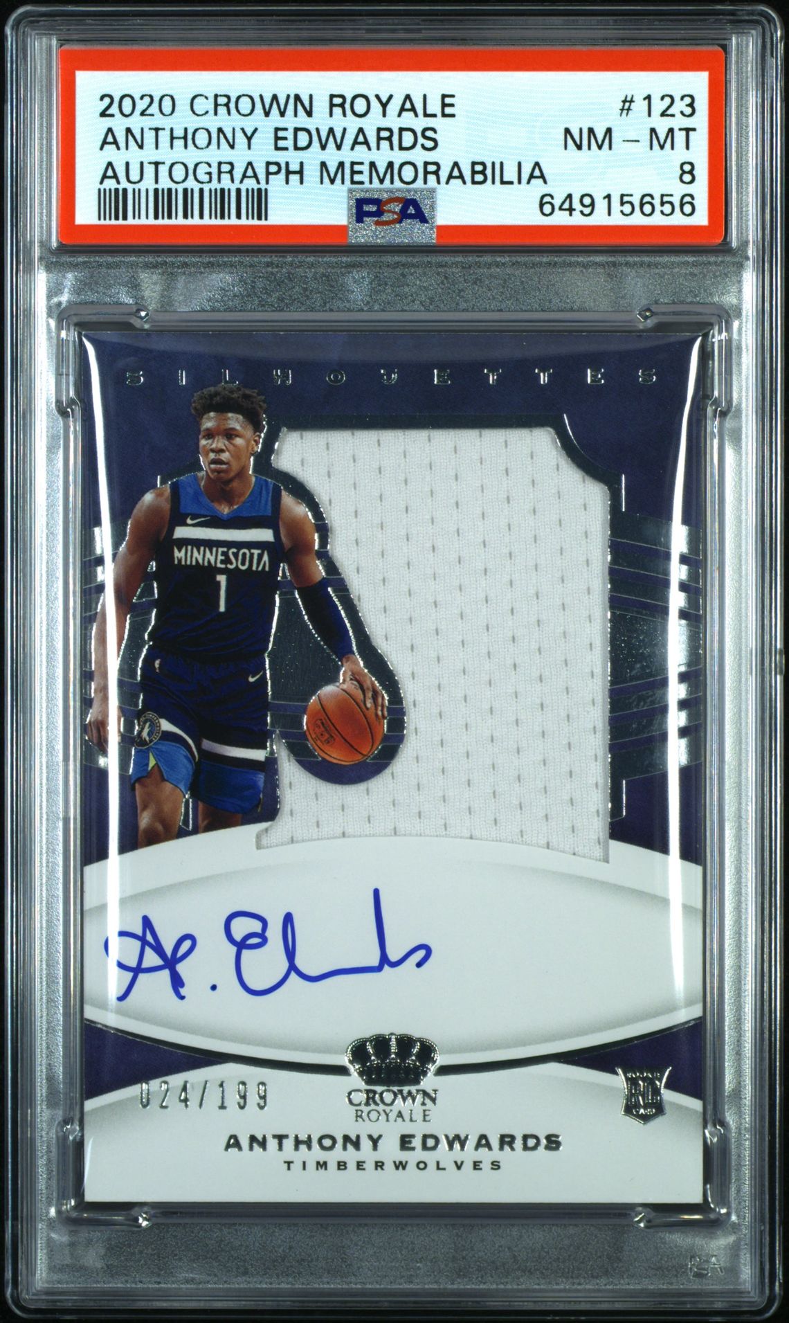 2020 Panini PANINI CROWN ROYALE AUTOGRAPH MEMORABILIA #123 Anthony Edwards front