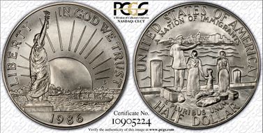 1986-D 50C Statue Of Liberty MS69