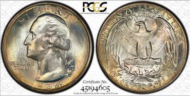 1934 25C Medium Motto MS68