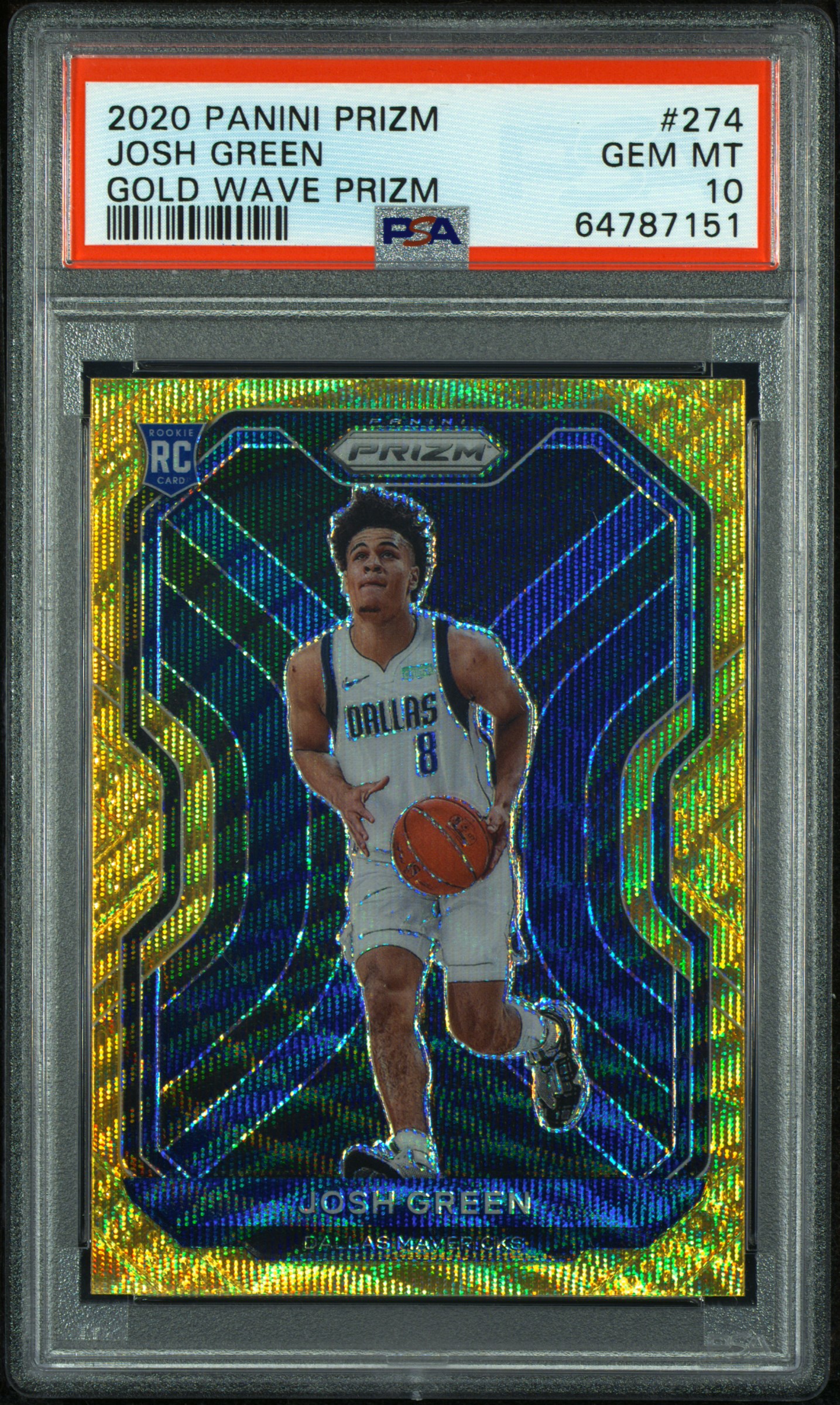 2020 Panini Prizm Josh Green #274 (Gold Wave Prizm) Gem Mt 10 front