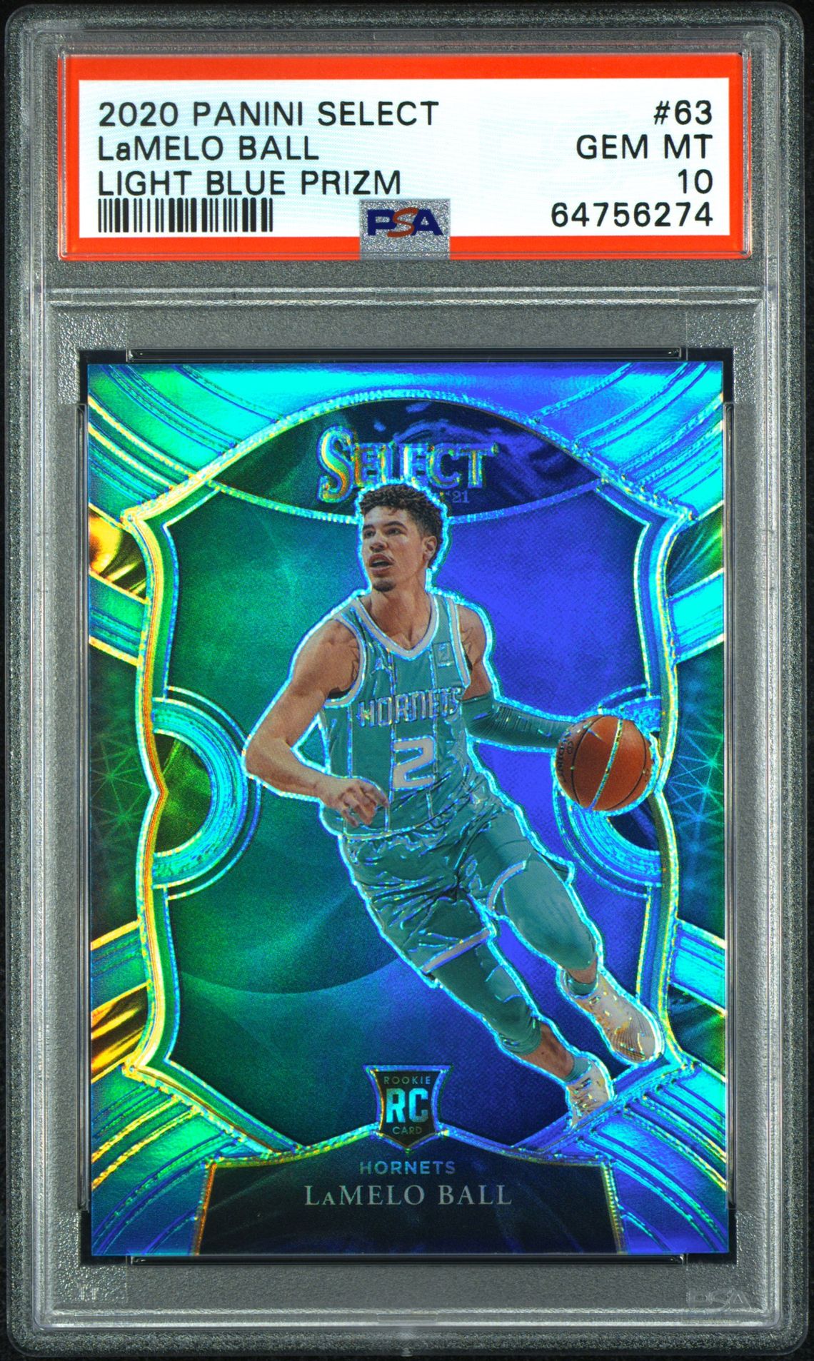 2020 Panini PANINI SELECT LIGHT BLUE PRIZM #63 Lamelo Ball front