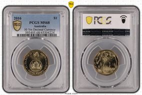 2016 $1 50 Yrs Decimal Currency MS68