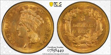 1887 $3 MS63