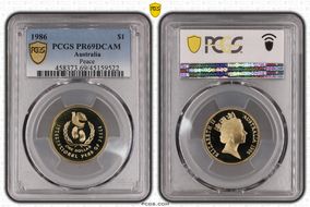 1986 $1 Peace PR69DCAM