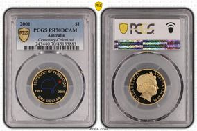 2001 $1 Centenary-Colorized PR70DCAM