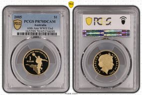 2005 $1 End of WWII - Dancing Man Al-Bronze PR70DCAM