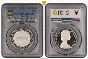 1982 $10 XII Commonwealth Games PR68DCAM