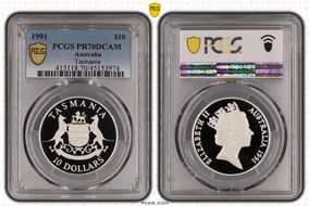 1991 $10 Tasmania PR70DCAM