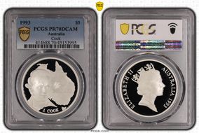 1993 $5 Cook PR70DCAM