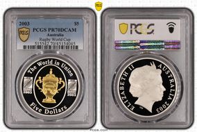 2003 $5 Rugby World Cup PR70DCAM