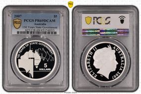 2007 $5 150 Years State Government PR69DCAM