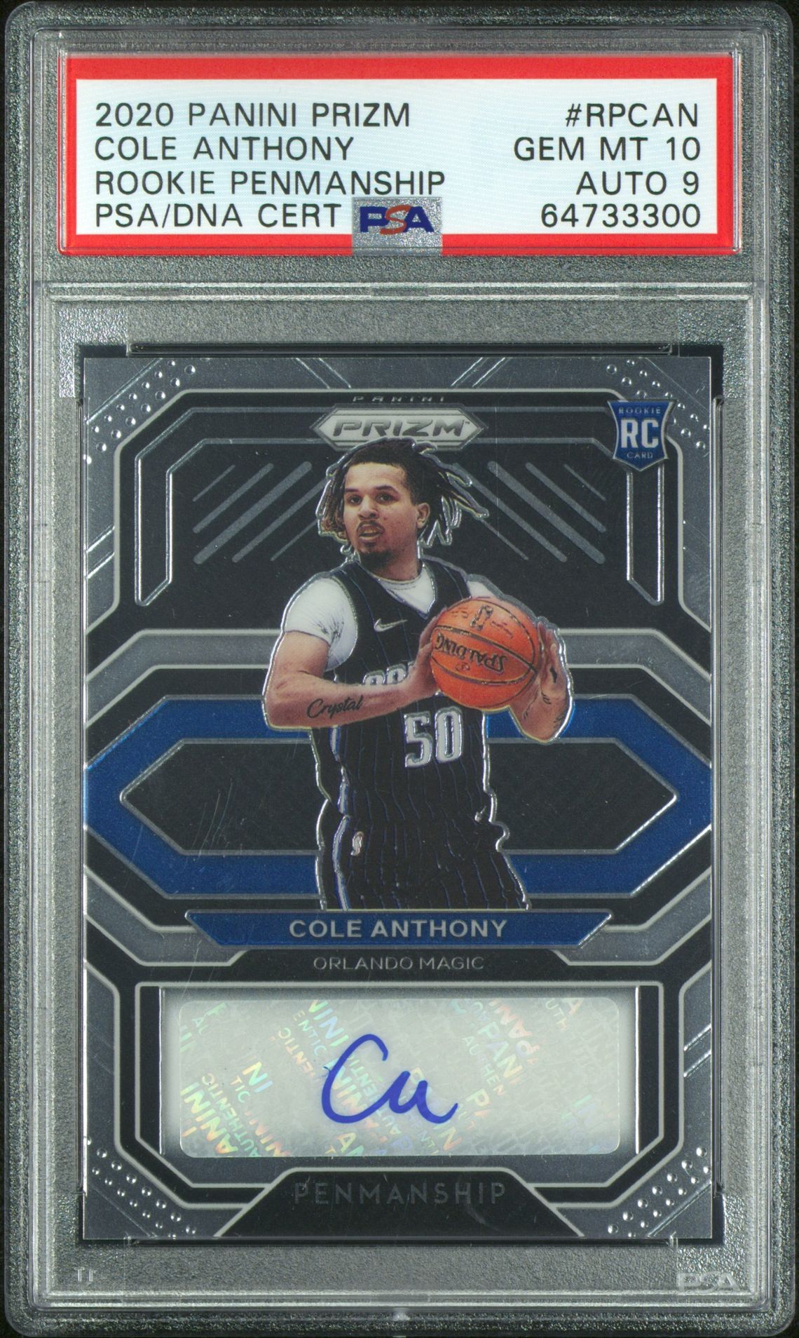 2020 Panini Panini Prizm Rookie Penmanship #RPCAN Cole Anthony front