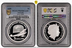 2008 $5 Avro 504K PR69DCAM