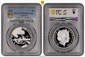 2011 $2 H.M.A.S. Hobart II PR69DCAM