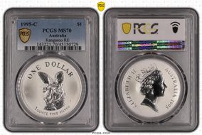1995-C $1 Kangaroo RE Ag MS70