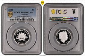 2001 $1 Army Centenary Ag PR69DCAM