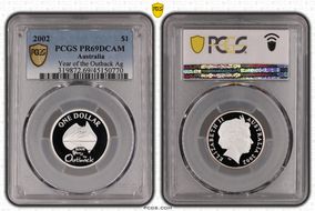 2002 $1 Year of the Outback Ag PR69DCAM