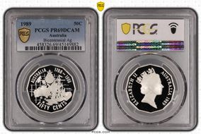 1989 50C Bicentennial Ag PR69DCAM
