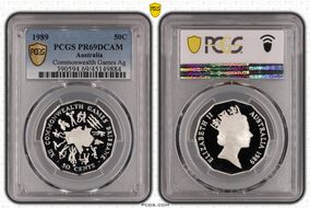 1989 50C Commonwealth Games Ag PR69DCAM