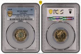 2018 $2 Remembrance Day Rosemary 30th Ann. $2 Coin Colorized MS67