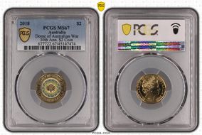 2018 $2 Dome of Australian War 30th Ann. $2 Coin Colorized MS67