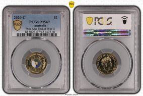 2020-C $2 75th Ann End of WWII Colorized MS67