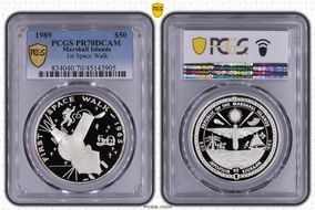 1989 $50 1st Space Walk PR70DCAM