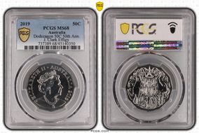 2019 50C Dodecagon 50C 50th Ann. J. Clark Effigy MS68