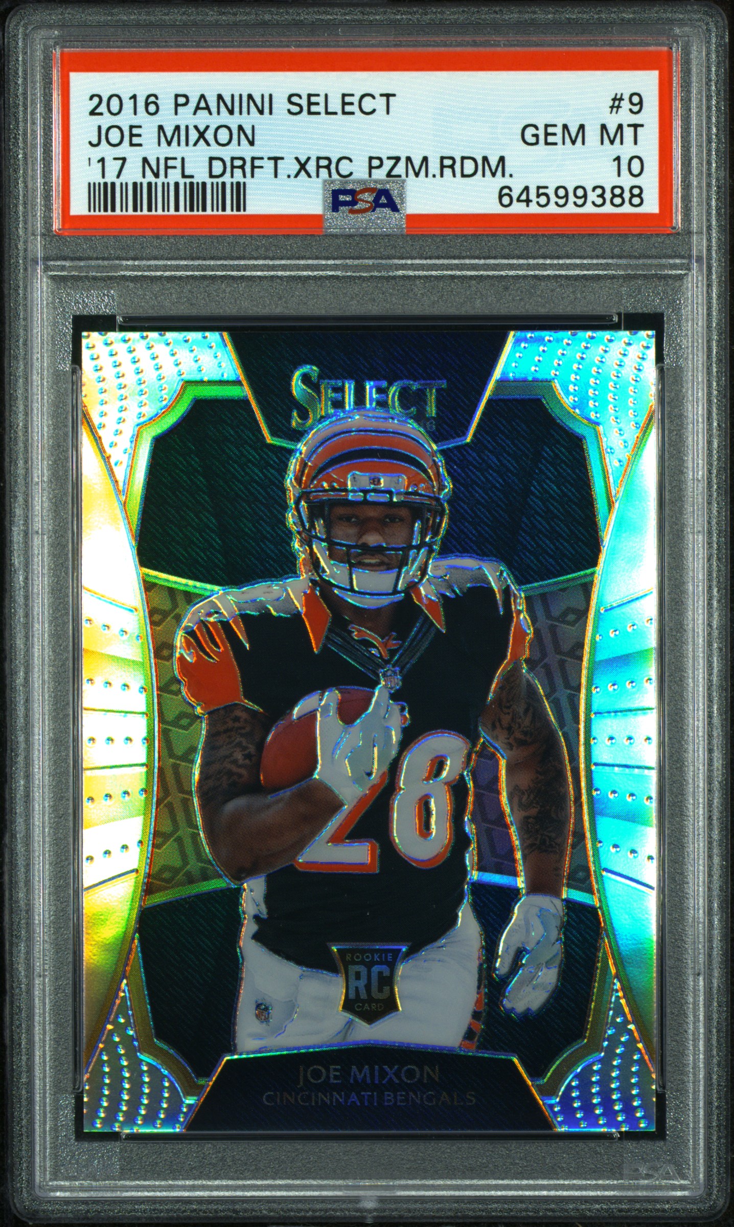 Joe Mixon Autographed 2019 Panini Select Prizm Rookie Jersey Card