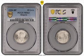 1930-BP 20 Leva KM-41  Ag MS63