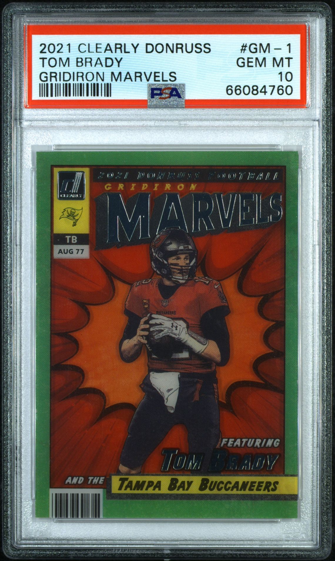 2021 Panini PANINI CLEARLY DONRUSS GRIDIRON MARVELS #GM-1 Tom Brady front