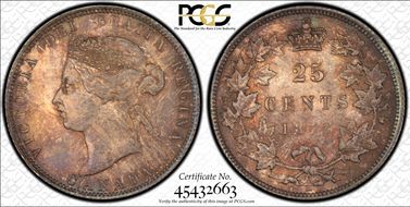 1872-H 25C Small 2 OT2 MS65