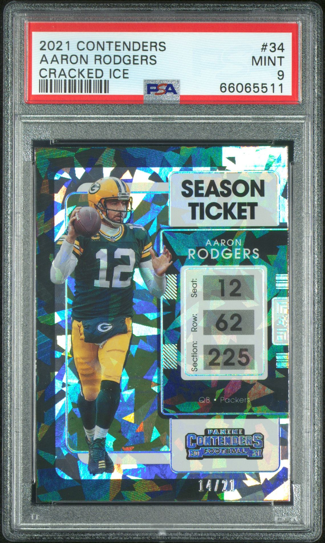2021 Panini PANINI CONTENDERS Cracked Ice #34 Aaron Rodgers front