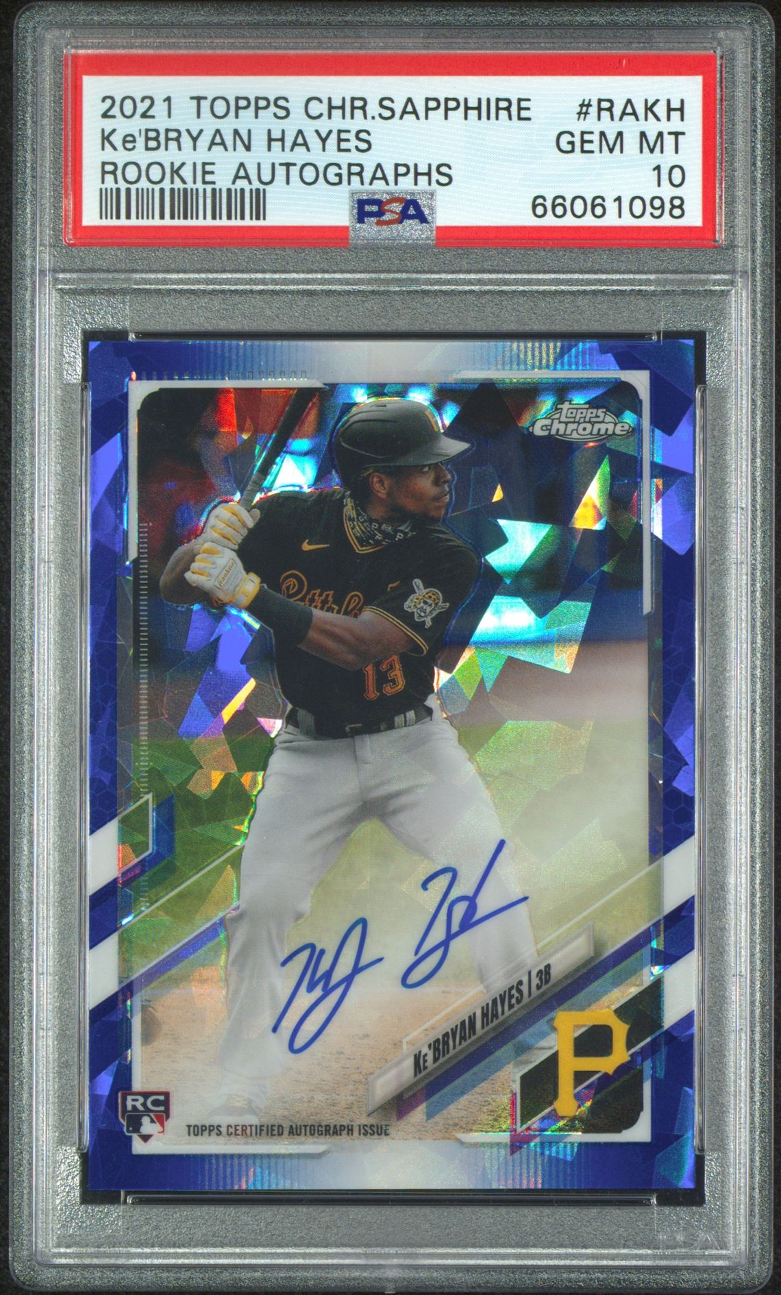 2021 Topps TOPPS CHROME SAPPHIRE ROOKIE AUTOGRAPHS #RAKH Ke'Bryan Hayes front