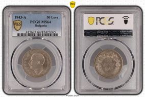 1943-A 50 Leva KM-48a MS64