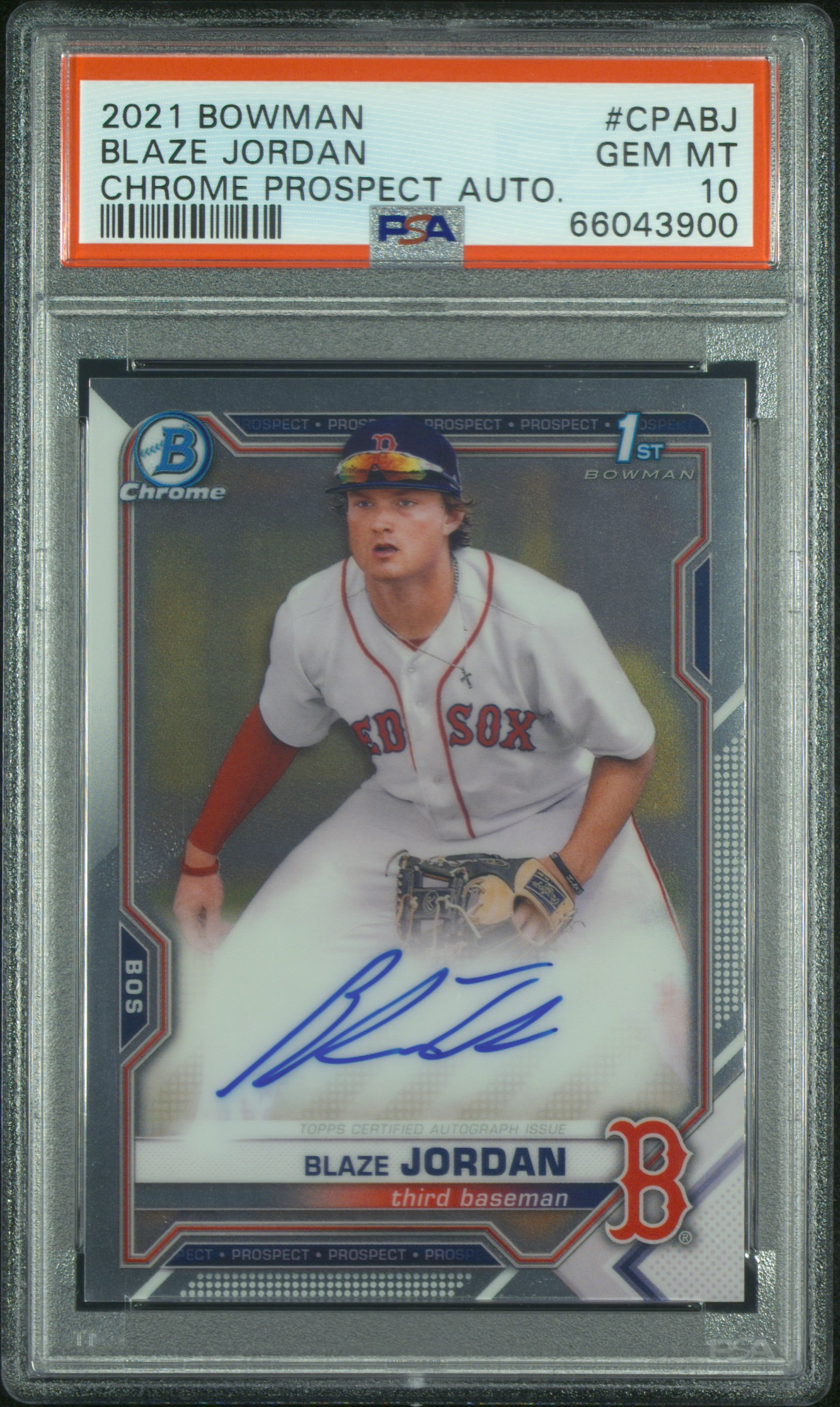 2021 #CPABJ Blaze Jordan PSA 10 Bowman Chrome Prospect Autographs