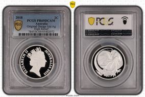 2018 2C Decimal Designs in Perspective 1oz Ag High Relief PR69DCAM