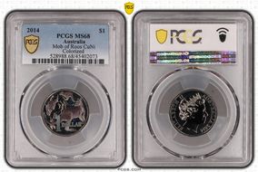 2014 $1 Mob of Roos CuNi  Colorized MS68