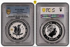 2001 $1 Kookaburra Ag-Federation Star Privy MS68