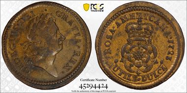 1723 Penny Rosa Americana, Martin 2.32-Eb.11 VF35