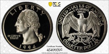 1994-S 25C Silver PR70DCAM